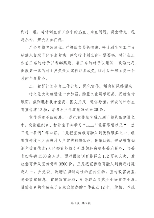 乡镇计生办某年工作总结范文.docx