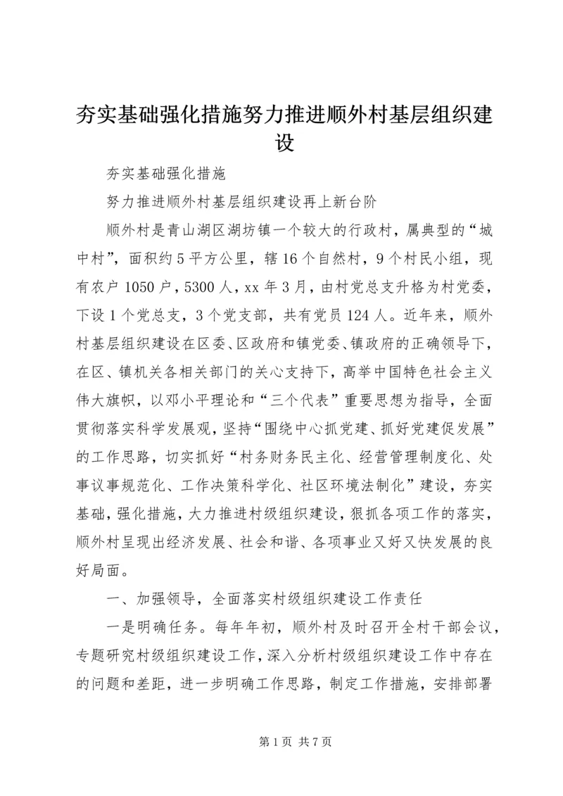 夯实基础强化措施努力推进顺外村基层组织建设.docx