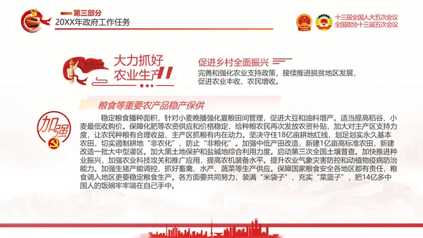 两会政府工作报告通用PPT党课模板