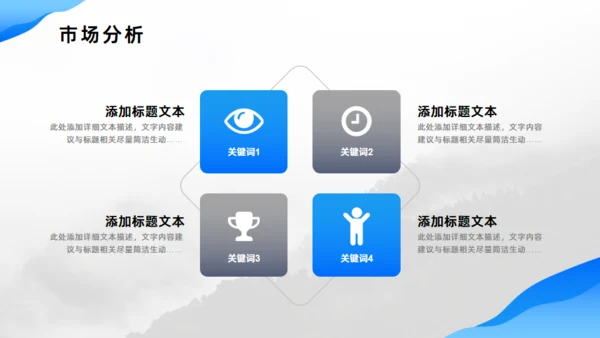流体渐变蓝色项目商业计划书通用PPT模板