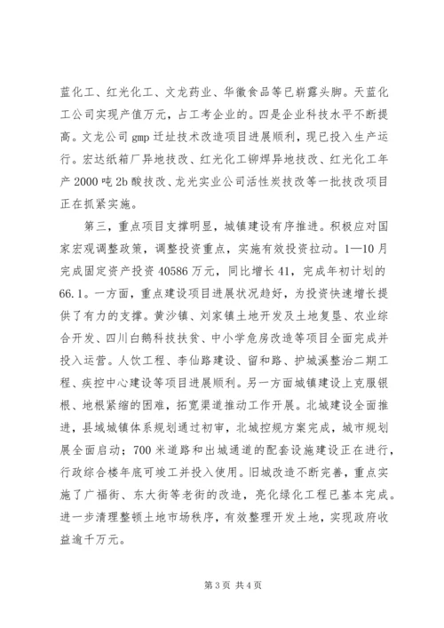 县人民政府班子民主生活会发言材料 (4).docx