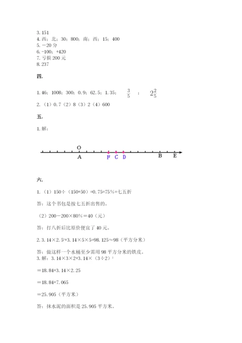 小学数学六年级下册竞赛试题精品【有一套】.docx