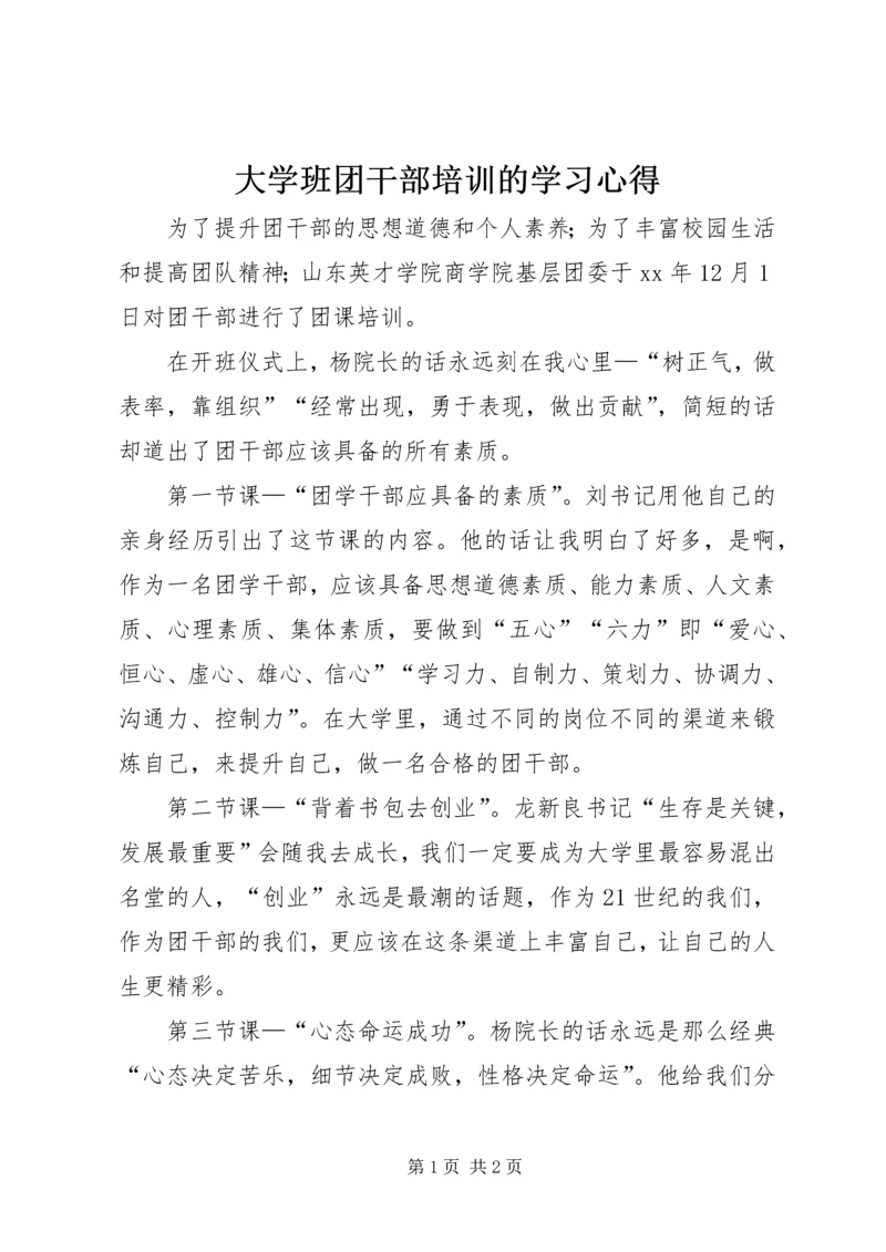 大学班团干部培训的学习心得.docx