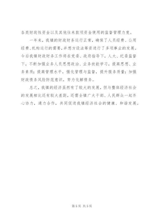 乡镇XX年财务收支情况工作报告.docx