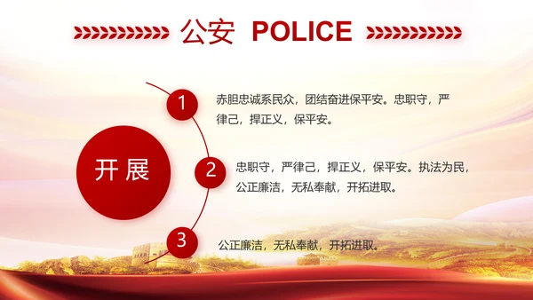 红色大公安民警守纪律讲规矩动态泡腾片模板