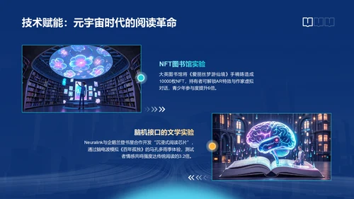蓝色科技风世界读书日PPT模板