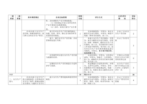 公司安全生产标准化自评表.docx