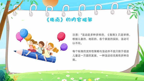 蓝色卡通36岁儿童学习和发展指南PPT课件指南解读