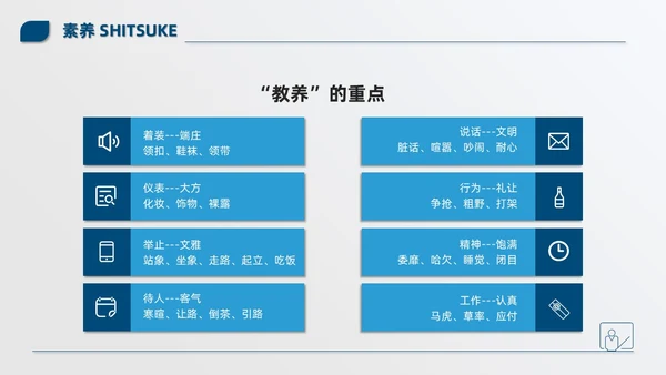 蓝色简约商务公司现场6S管理培训PPT模板