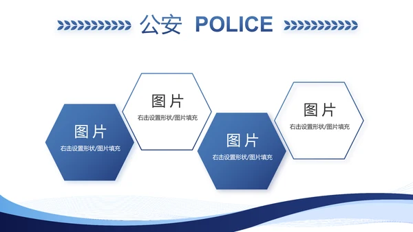 蓝色大气公安部治安管理局动态PPT模板