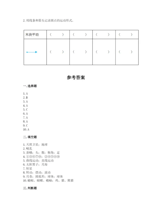 教科版三年级下册科学期末测试卷带答案.docx