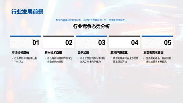 汽车业务盘点报告PPT模板