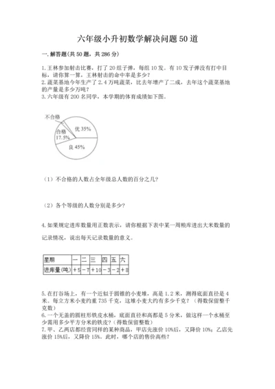 六年级小升初数学解决问题50道带答案（名师推荐）.docx