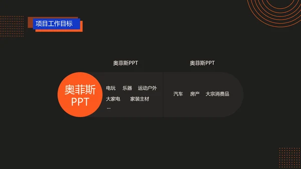 深色简约风红蓝项目汇报策划