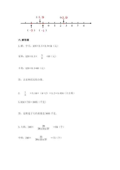 冀教版小学六年级下册数学期末检测试题（典型题）.docx