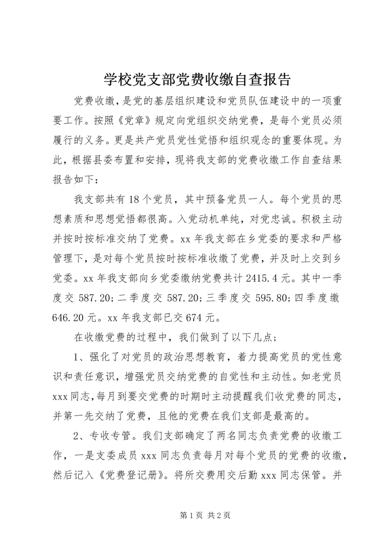 学校党支部党费收缴自查报告.docx