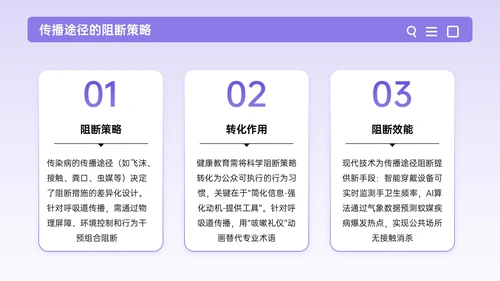 紫色插画风全面健康教育公共卫生PPT模板