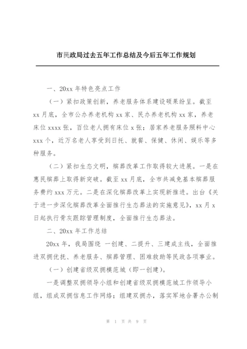 市民政局过去五年工作总结及今后五年工作规划.docx