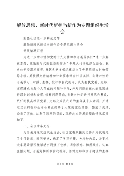 解放思想、新时代新担当新作为专题组织生活会.docx