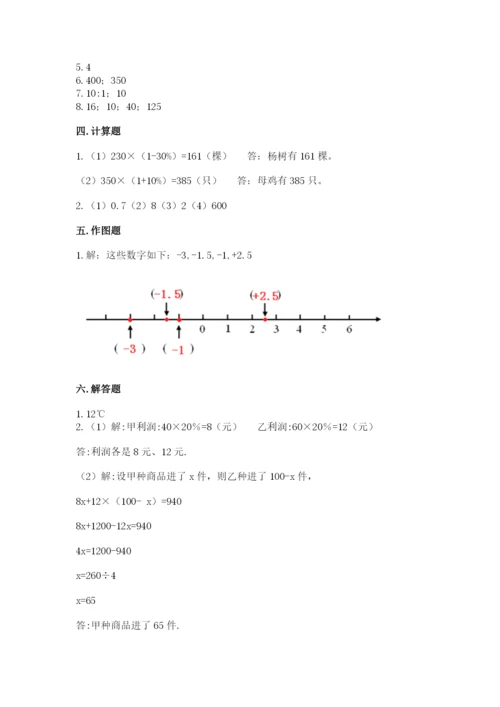 肥西县六年级下册数学期末测试卷（巩固）.docx