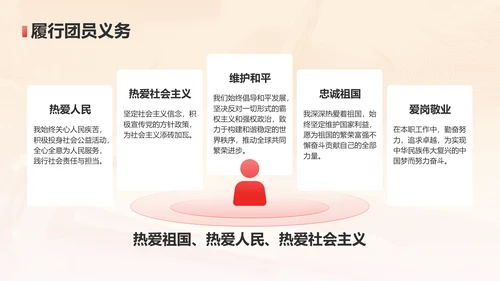 红色党政风共青团入团申请PPT模板