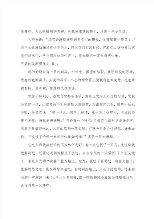 关于可爱的波斯猫作文合集8篇