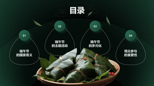 绿色复古风解读传统端午节PPT模板