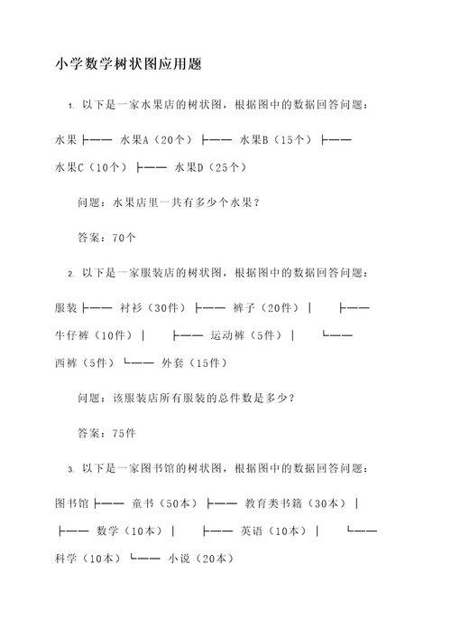 小学数学树状图应用题