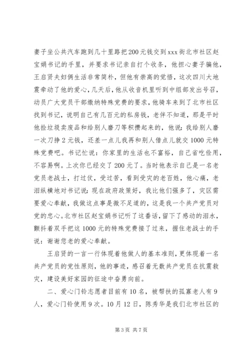 社区党务工作汇报范文.docx