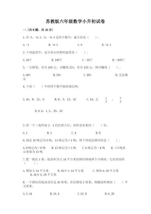 苏教版六年级数学小升初试卷【有一套】.docx