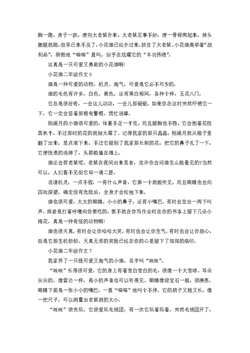 小花猫小学二年级作文400字
