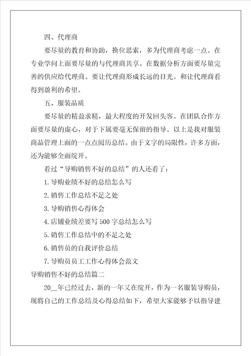 导购销售个人工作总结范文