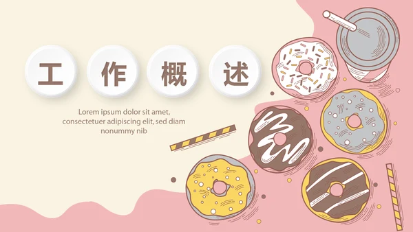 手绘西式蛋糕甜点面包动态PPT