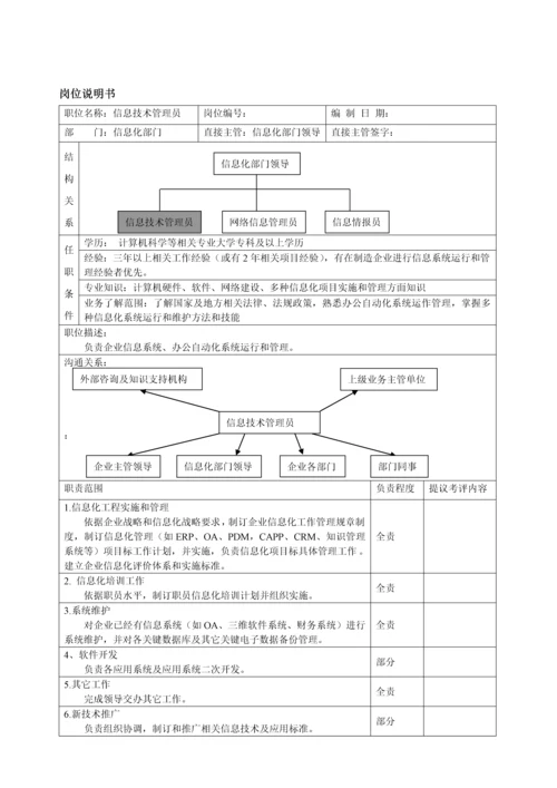 信息化部门职责和岗位新版说明书.docx