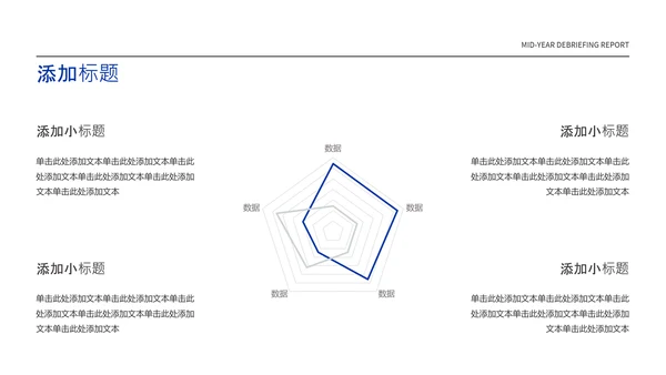 蓝灰色简约年中述职PPT模板