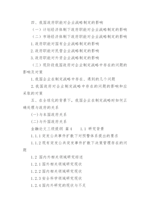 金融论文三级提纲.docx