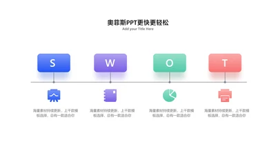 简约风并列关系4项SWOT商务PPT单页