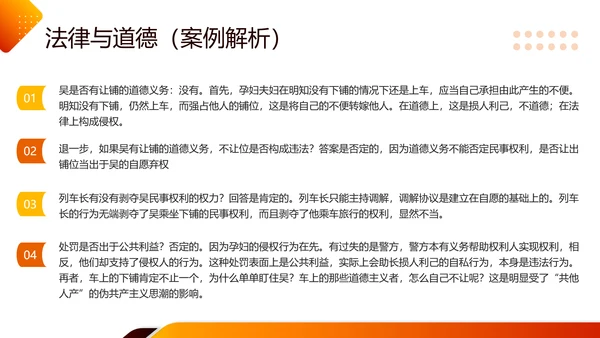 橙色简约职业道德与法律PPT模板宣传PPT动态PPT