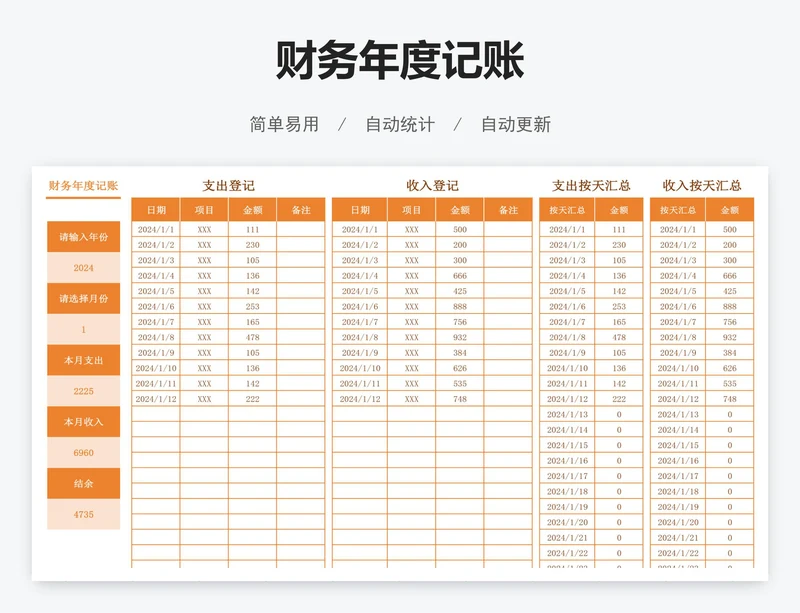 财务年度记账