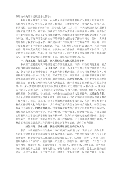 X市委市政府关于中央巡视组反馈意见整改落实情况的汇报.docx