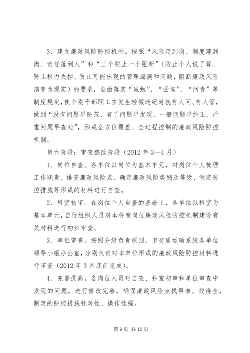 交通系统岗位廉政工作方案.docx