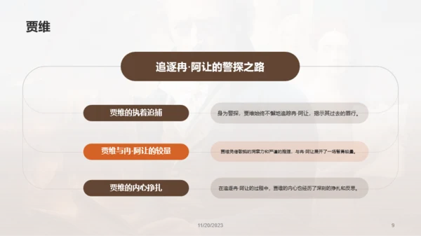棕色复古读书笔记悲惨世界PPT模板