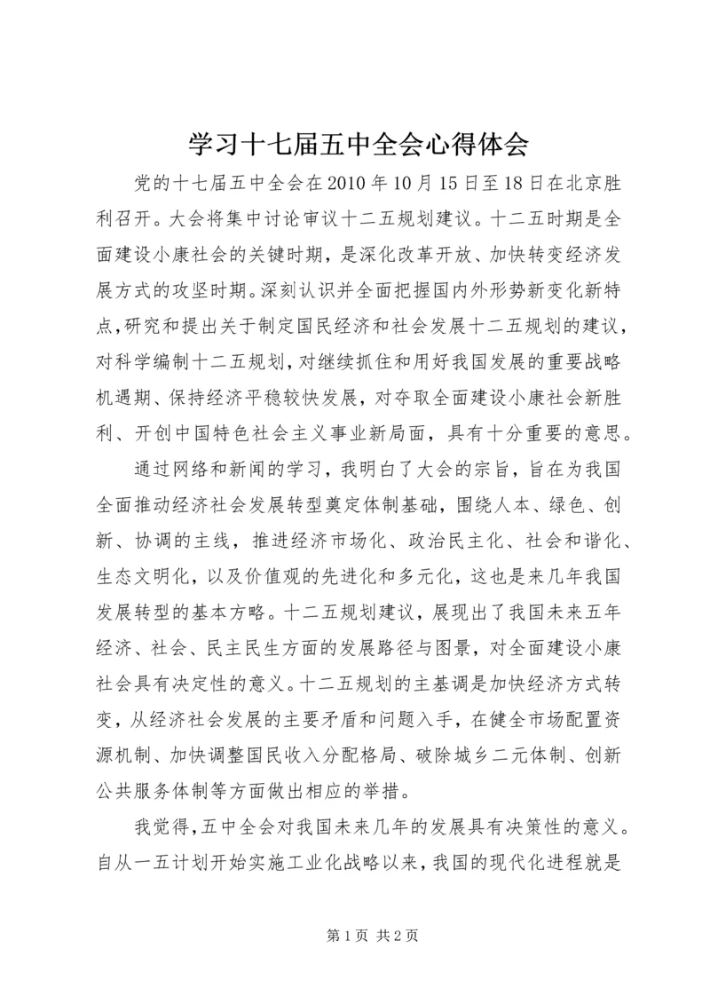 学习十七届五中全会心得体会 (17).docx