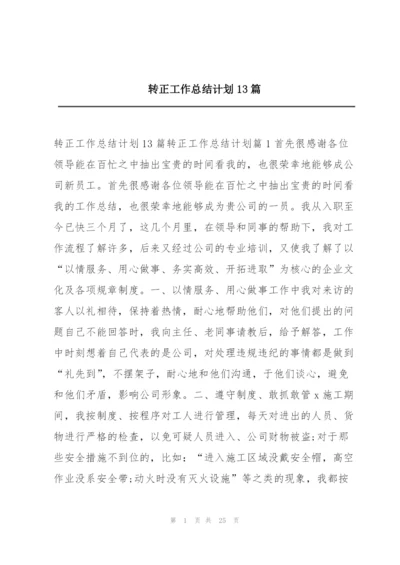 转正工作总结计划13篇.docx