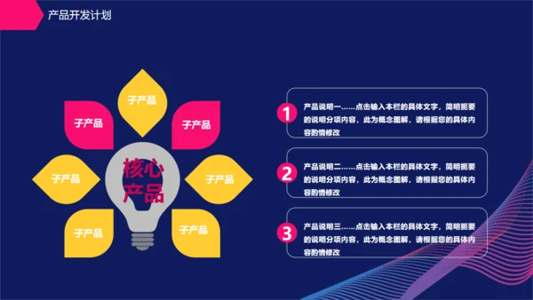创业计划书艺术曲线创意放大镜通用PPT模板