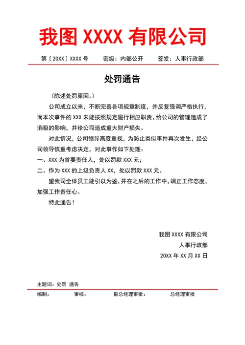 处罚通知