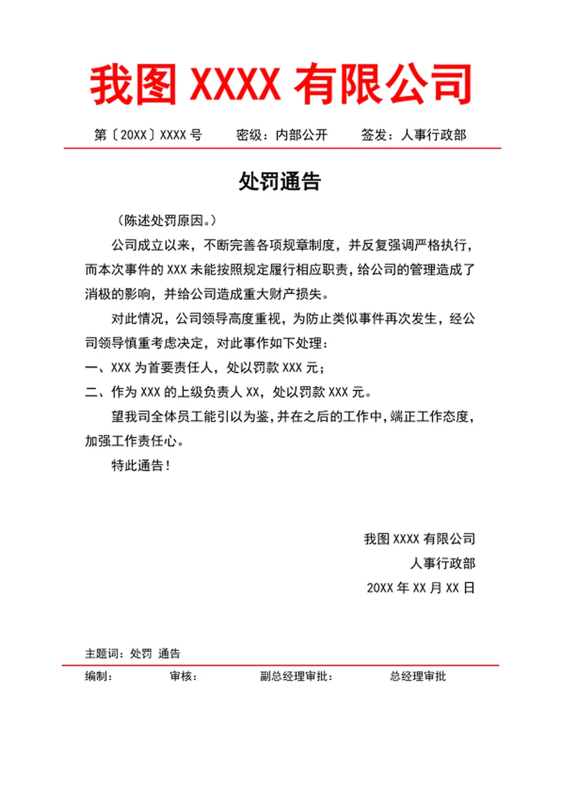处罚通知