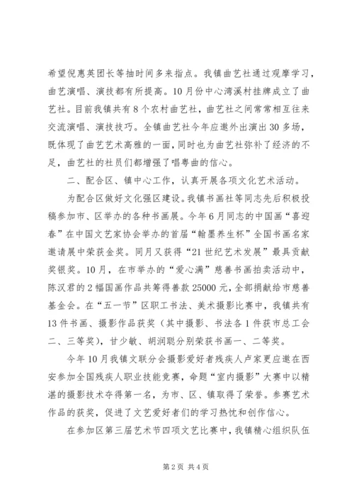乡镇文化工作总结及工作计划.docx