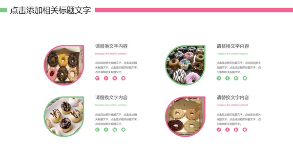 甜甜圈美食甜点下午茶动态PPT模板