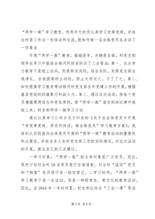 村党支部两学一做学习计划.docx